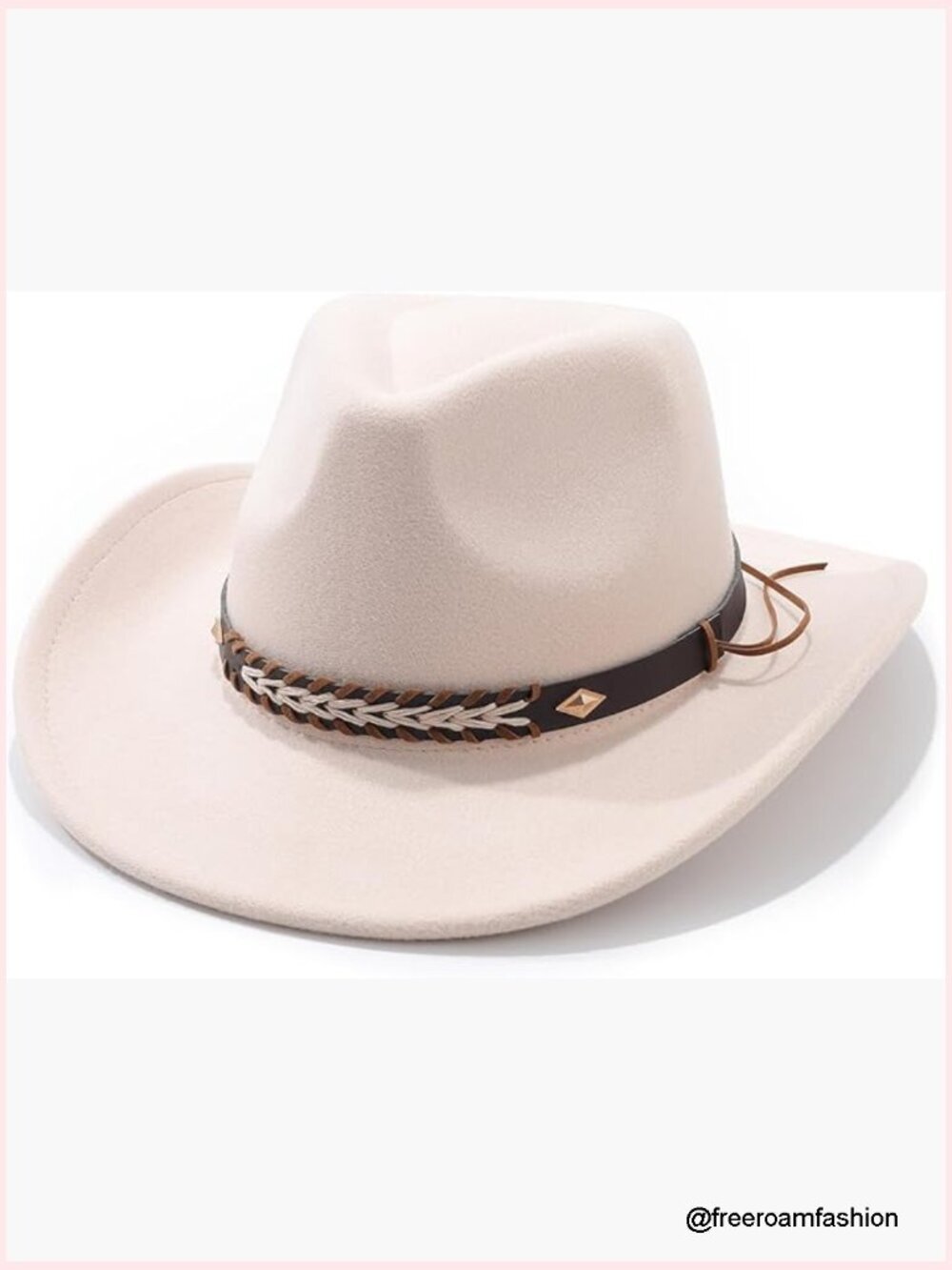 Classic Felt Cowgirl Hat with Adjustable Strap, Unisex